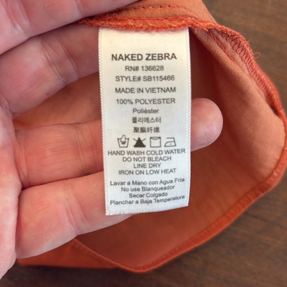 Naked Zebra Burnt Orange‎ Size Large L Blouse Top Excellent Condition Boho Chic - Picture 9 of 10